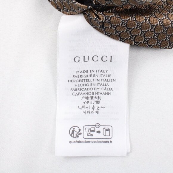 NWT Authentic Gucci GG 100% Silk Jacquard Neck Tie in Dark Brown/Brown - Picture 6 of 8